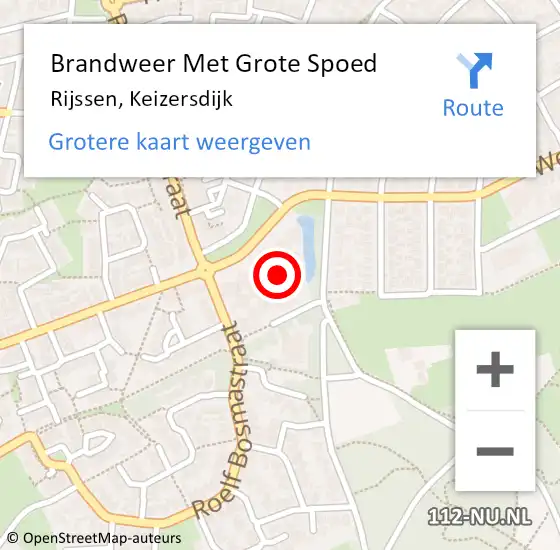 Locatie op kaart van de 112 melding: Brandweer Met Grote Spoed Naar Rijssen, Keizersdijk op 2 april 2022 22:25