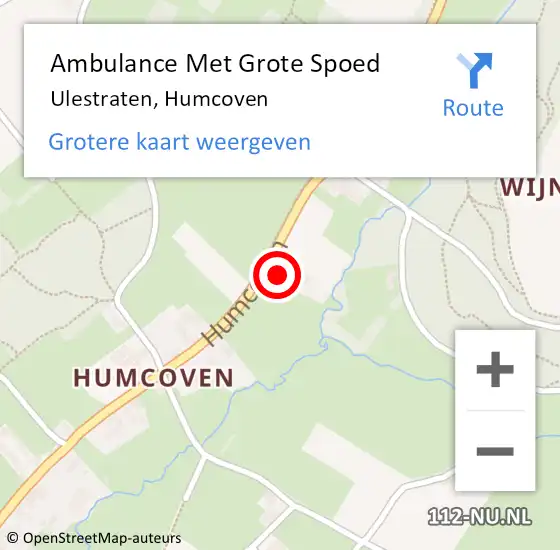 Locatie op kaart van de 112 melding: Ambulance Met Grote Spoed Naar Ulestraten, Humcoven op 13 juli 2014 03:28