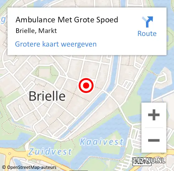 Locatie op kaart van de 112 melding: Ambulance Met Grote Spoed Naar Brielle, Markt op 2 april 2022 23:22