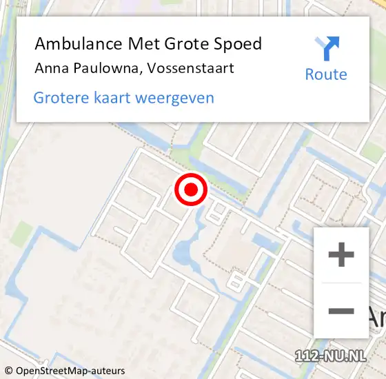 Locatie op kaart van de 112 melding: Ambulance Met Grote Spoed Naar Anna Paulowna, Vossenstaart op 3 april 2022 00:40