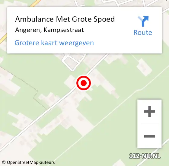 Locatie op kaart van de 112 melding: Ambulance Met Grote Spoed Naar Angeren, Kampsestraat op 3 april 2022 00:43