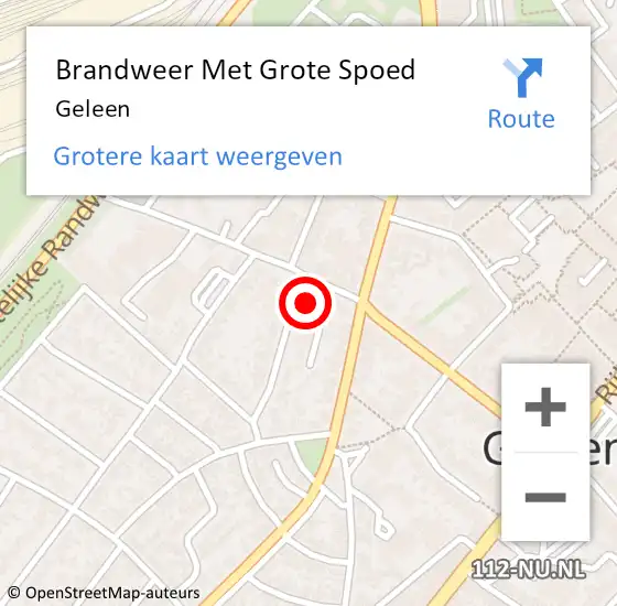 Locatie op kaart van de 112 melding: Brandweer Met Grote Spoed Naar Geleen op 3 april 2022 01:37