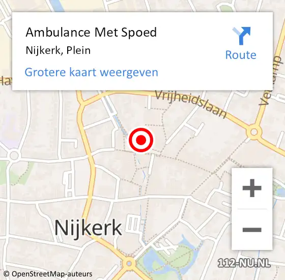 Locatie op kaart van de 112 melding: Ambulance Met Spoed Naar Nijkerk, Plein op 3 april 2022 03:03