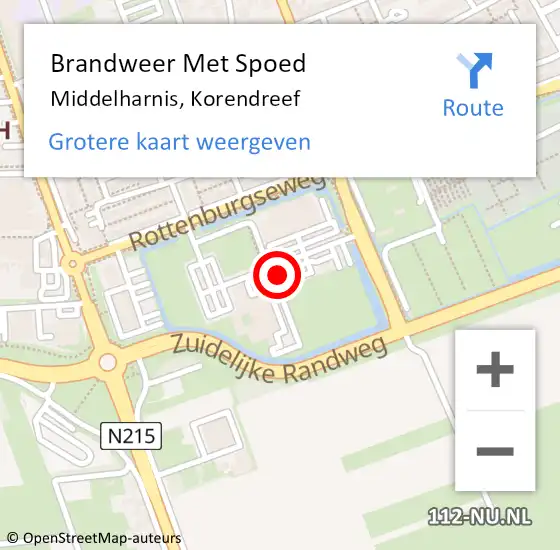 Locatie op kaart van de 112 melding: Brandweer Met Spoed Naar Middelharnis, Korendreef op 3 april 2022 04:19