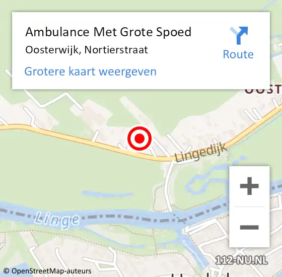 Locatie op kaart van de 112 melding: Ambulance Met Grote Spoed Naar Oosterwijk, Nortierstraat op 3 april 2022 08:39
