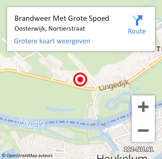 Locatie op kaart van de 112 melding: Brandweer Met Grote Spoed Naar Oosterwijk, Nortierstraat op 3 april 2022 09:00