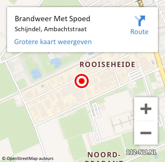 Locatie op kaart van de 112 melding: Brandweer Met Spoed Naar Schijndel, Ambachtstraat op 3 april 2022 09:01