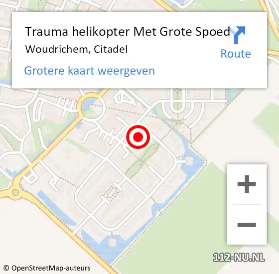 Locatie op kaart van de 112 melding: Trauma helikopter Met Grote Spoed Naar Woudrichem, Citadel op 3 april 2022 09:32