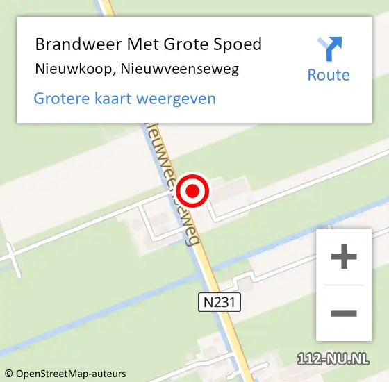 Locatie op kaart van de 112 melding: Brandweer Met Grote Spoed Naar Nieuwkoop, Nieuwveenseweg op 3 april 2022 09:35