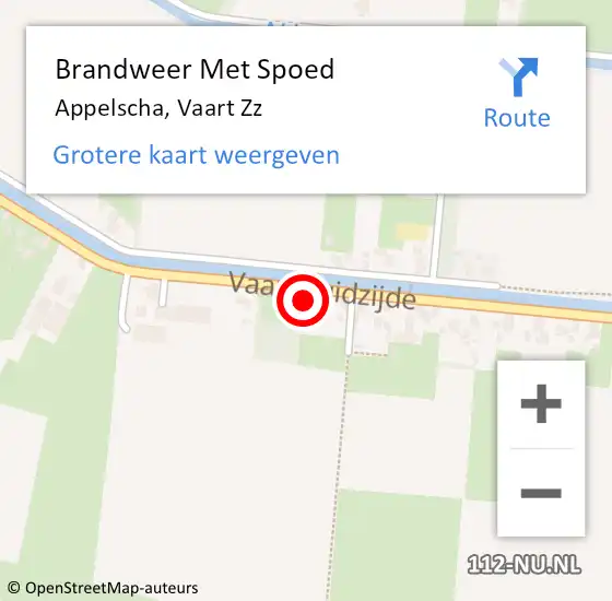 Locatie op kaart van de 112 melding: Brandweer Met Spoed Naar Appelscha, Vaart Zz op 13 juli 2014 05:13