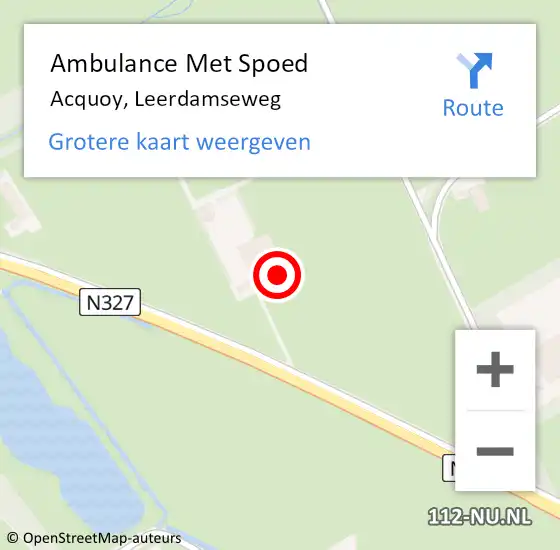Locatie op kaart van de 112 melding: Ambulance Met Spoed Naar Acquoy, Leerdamseweg op 3 april 2022 10:03