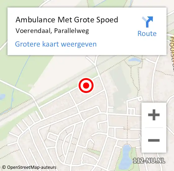 Locatie op kaart van de 112 melding: Ambulance Met Grote Spoed Naar Voerendaal, Parallelweg op 13 juli 2014 05:23