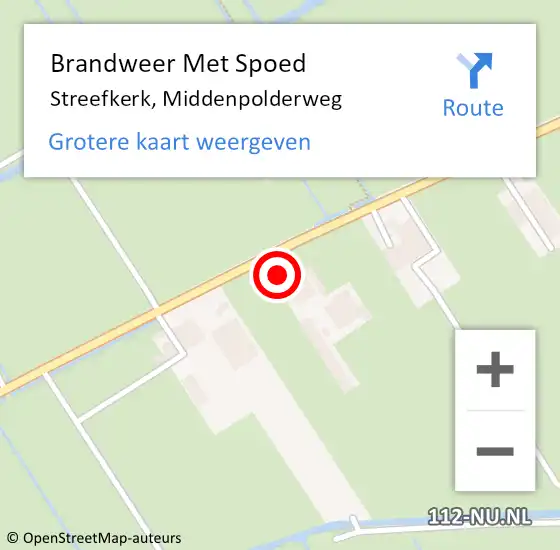 Locatie op kaart van de 112 melding: Brandweer Met Spoed Naar Streefkerk, Middenpolderweg op 3 april 2022 11:25