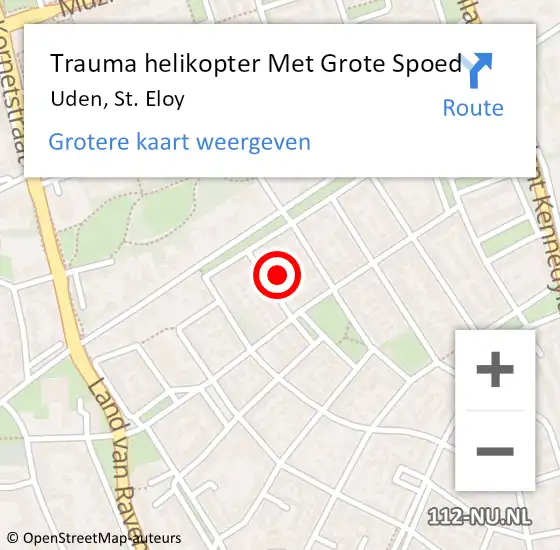 Locatie op kaart van de 112 melding: Trauma helikopter Met Grote Spoed Naar Uden, St. Eloy op 3 april 2022 11:28