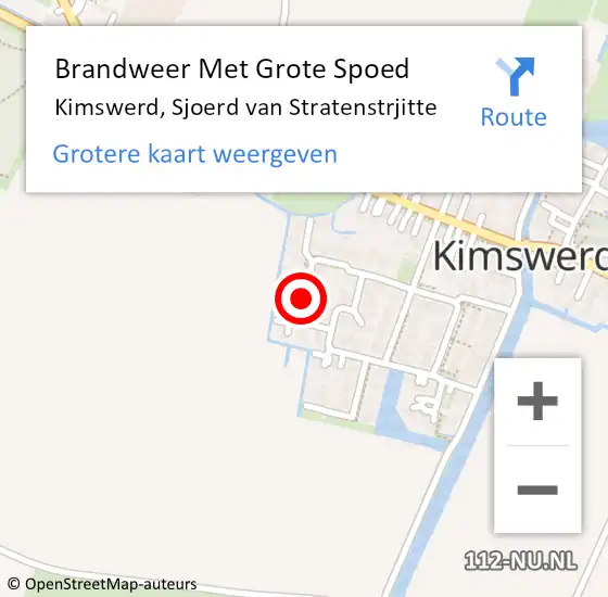 Locatie op kaart van de 112 melding: Brandweer Met Grote Spoed Naar Kimswerd, Sjoerd van Stratenstrjitte op 3 april 2022 11:33