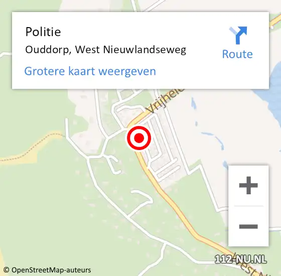 Locatie op kaart van de 112 melding: Politie Ouddorp, West Nieuwlandseweg op 3 april 2022 12:32