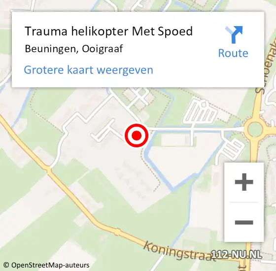 Locatie op kaart van de 112 melding: Trauma helikopter Met Spoed Naar Beuningen, Ooigraaf op 3 april 2022 12:45