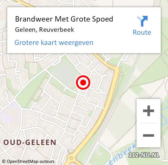 Locatie op kaart van de 112 melding: Brandweer Met Grote Spoed Naar Geleen, Reuverbeek op 3 april 2022 13:00