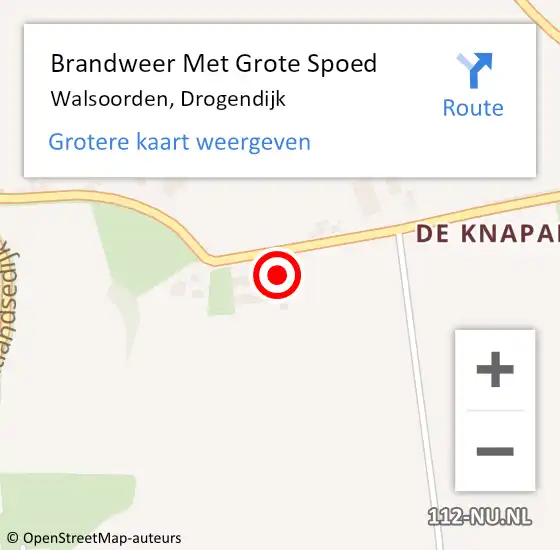 Locatie op kaart van de 112 melding: Brandweer Met Grote Spoed Naar Walsoorden, Drogendijk op 3 april 2022 13:27