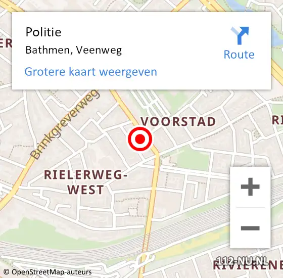 Locatie op kaart van de 112 melding: Politie Bathmen, Veenweg op 3 april 2022 14:24