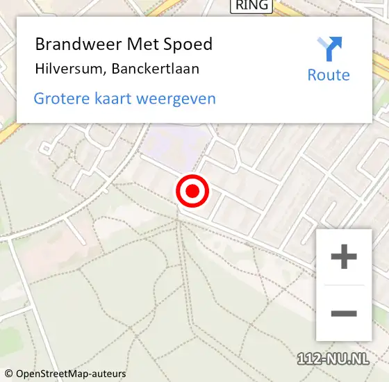 Locatie op kaart van de 112 melding: Brandweer Met Spoed Naar Hilversum, Banckertlaan op 3 april 2022 14:49