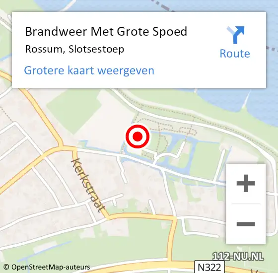 Locatie op kaart van de 112 melding: Brandweer Met Grote Spoed Naar Rossum, Slotsestoep op 3 april 2022 15:03