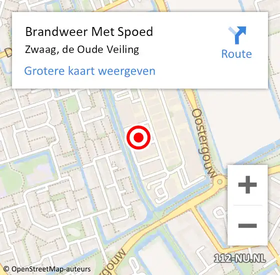 Locatie op kaart van de 112 melding: Brandweer Met Spoed Naar Zwaag, de Oude Veiling op 3 april 2022 15:05