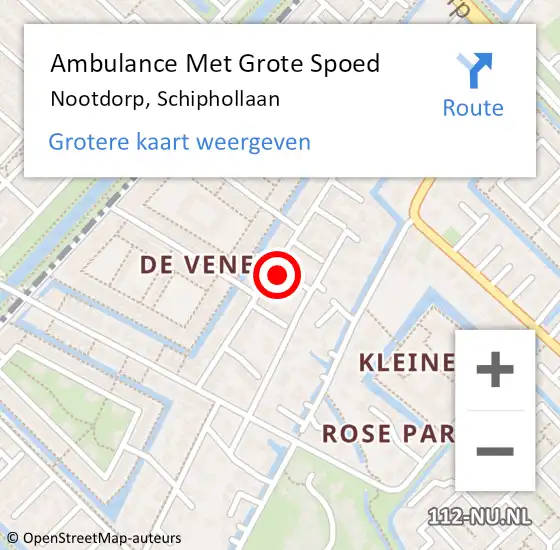 Locatie op kaart van de 112 melding: Ambulance Met Grote Spoed Naar Nootdorp, Schiphollaan op 3 april 2022 15:15