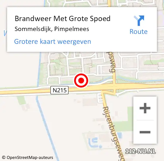 Locatie op kaart van de 112 melding: Brandweer Met Grote Spoed Naar Sommelsdijk, Pimpelmees op 3 april 2022 15:17