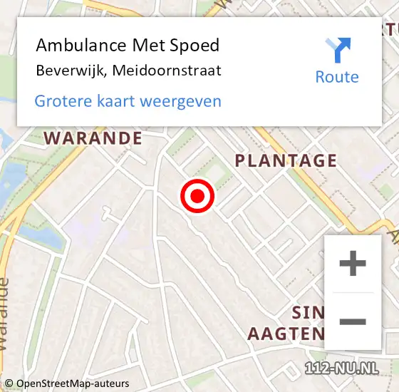 Locatie op kaart van de 112 melding: Ambulance Met Spoed Naar Beverwijk, Meidoornstraat op 3 april 2022 15:36