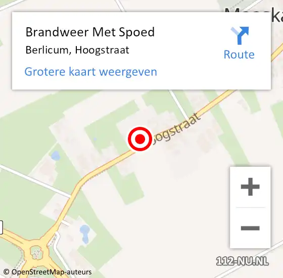 Locatie op kaart van de 112 melding: Brandweer Met Spoed Naar Berlicum, Hoogstraat op 3 april 2022 15:59