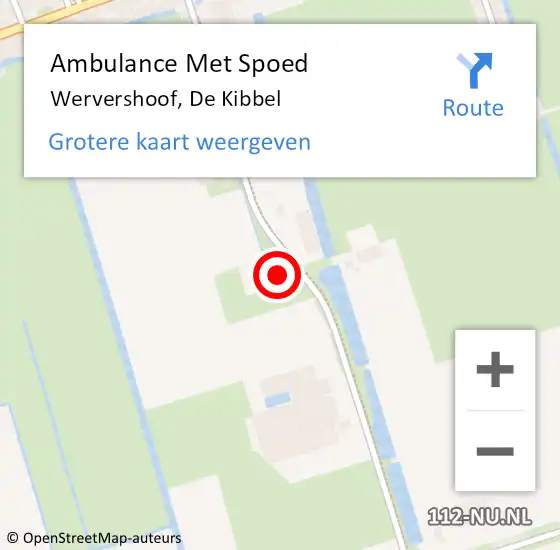 Locatie op kaart van de 112 melding: Ambulance Met Spoed Naar Wervershoof, De Kibbel op 3 april 2022 16:08