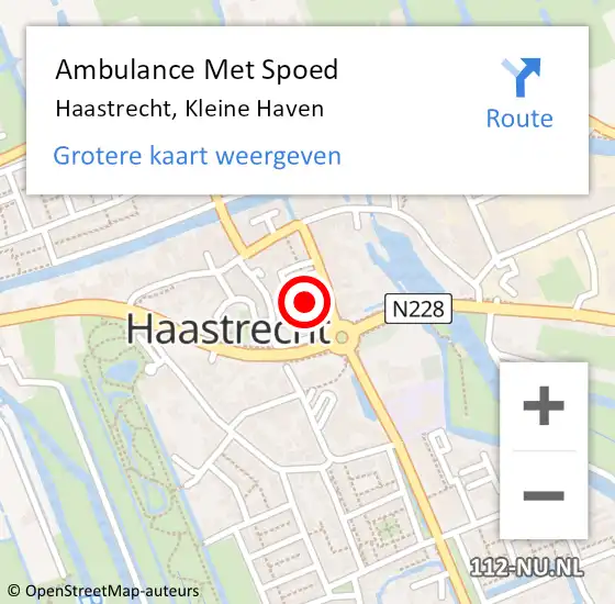 Locatie op kaart van de 112 melding: Ambulance Met Spoed Naar Haastrecht, Kleine Haven op 3 april 2022 16:37