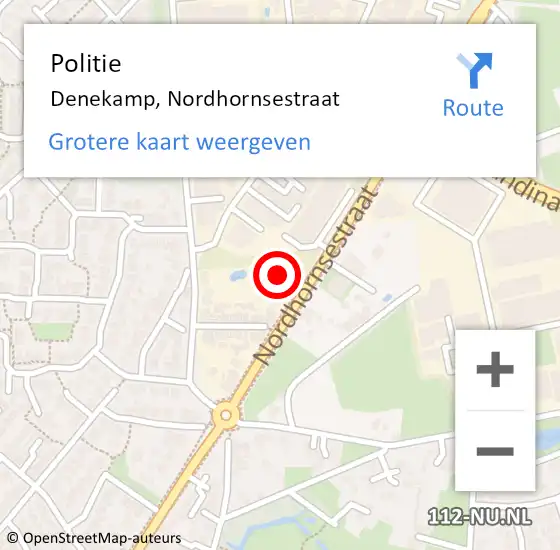 Locatie op kaart van de 112 melding: Politie Denekamp, Nordhornsestraat op 3 april 2022 17:02