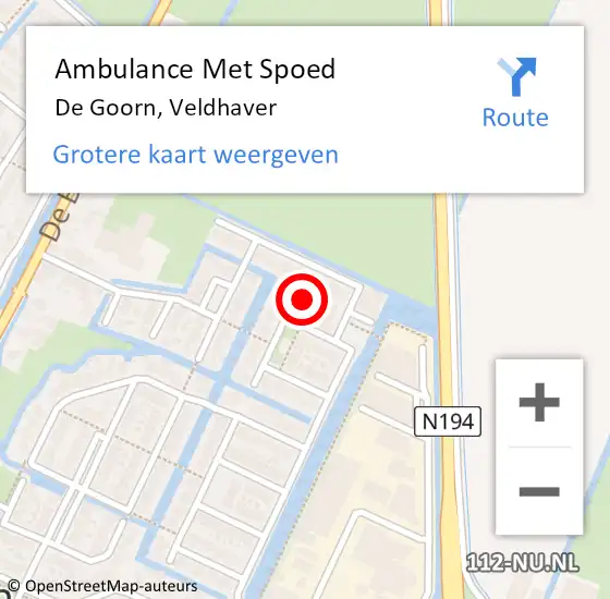 Locatie op kaart van de 112 melding: Ambulance Met Spoed Naar De Goorn, Veldhaver op 3 april 2022 17:19