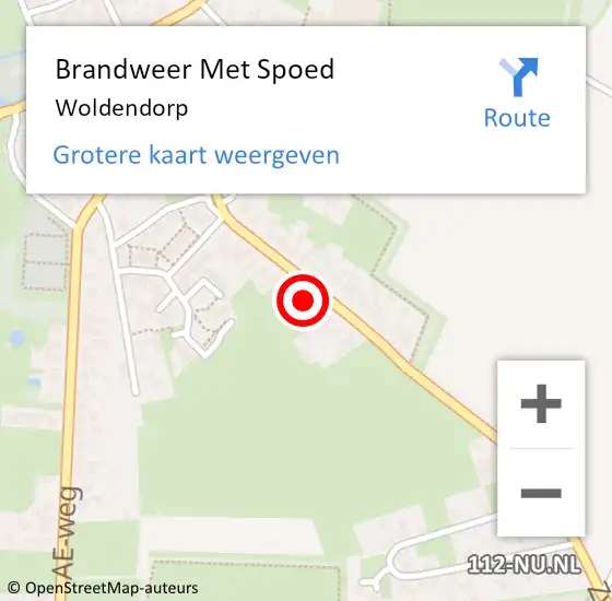 Locatie op kaart van de 112 melding: Brandweer Met Spoed Naar Woldendorp op 3 april 2022 17:27