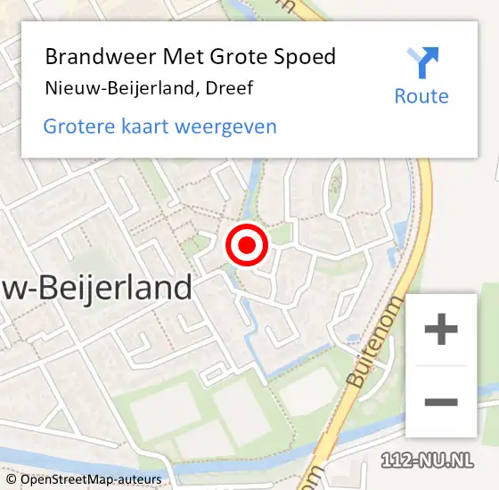 Locatie op kaart van de 112 melding: Brandweer Met Grote Spoed Naar Nieuw-Beijerland, Dreef op 3 april 2022 18:02