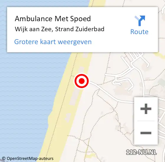 Locatie op kaart van de 112 melding: Ambulance Met Spoed Naar Wijk aan Zee, Strand Zuiderbad op 3 april 2022 18:07