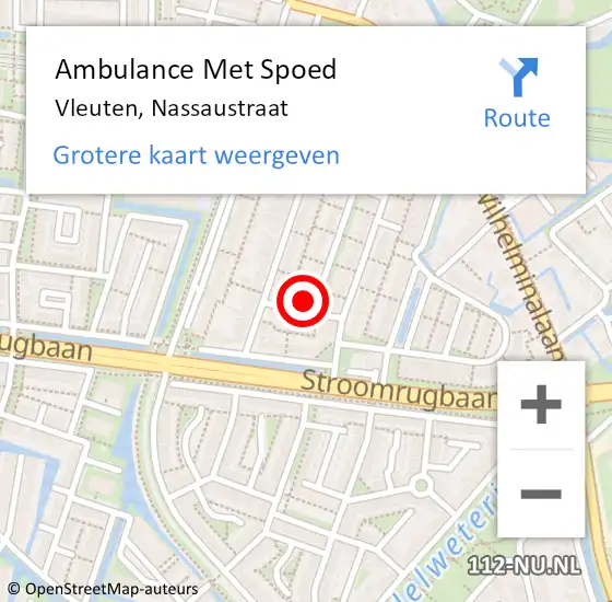 Locatie op kaart van de 112 melding: Ambulance Met Spoed Naar Vleuten, Nassaustraat op 8 oktober 2013 08:22