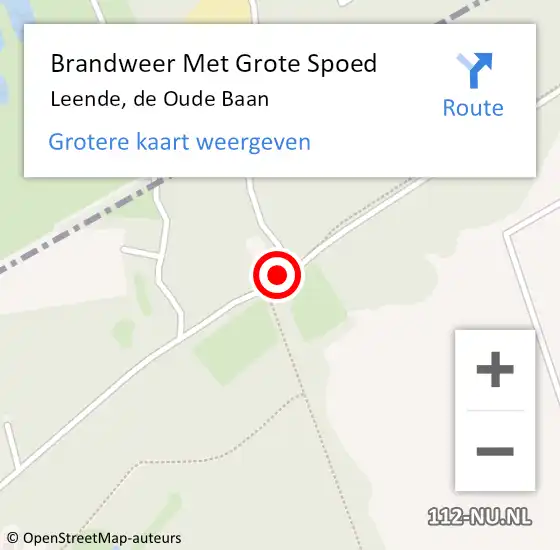 Locatie op kaart van de 112 melding: Brandweer Met Grote Spoed Naar Leende, de Oude Baan op 3 april 2022 18:33