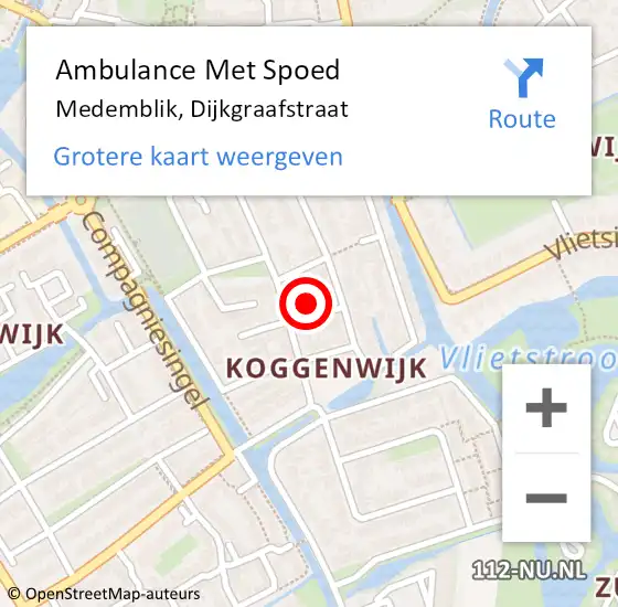 Locatie op kaart van de 112 melding: Ambulance Met Spoed Naar Medemblik, Dijkgraafstraat op 3 april 2022 18:35