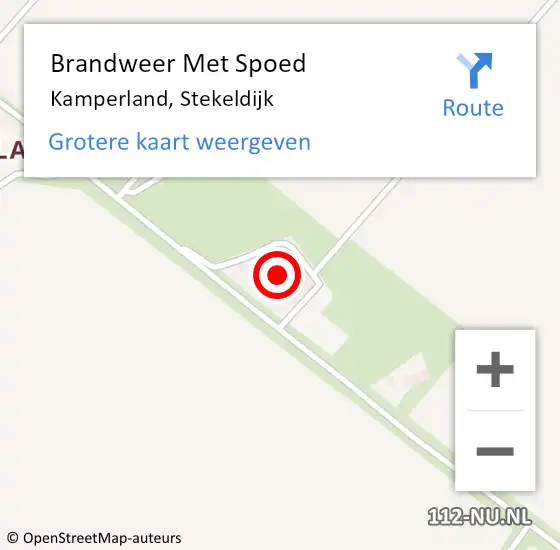 Locatie op kaart van de 112 melding: Brandweer Met Spoed Naar Kamperland, Stekeldijk op 3 april 2022 19:04