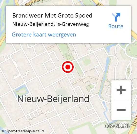 Locatie op kaart van de 112 melding: Brandweer Met Grote Spoed Naar Nieuw-Beijerland, 's-Gravenweg op 3 april 2022 20:00