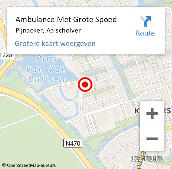 Locatie op kaart van de 112 melding: Ambulance Met Grote Spoed Naar Pijnacker, Aalscholver op 3 april 2022 20:02