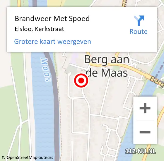 Locatie op kaart van de 112 melding: Brandweer Met Spoed Naar Elsloo, Kerkstraat op 3 april 2022 20:26