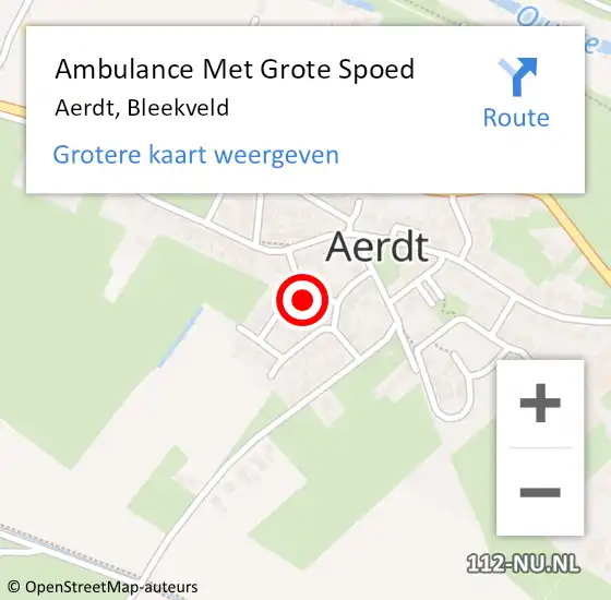 Locatie op kaart van de 112 melding: Ambulance Met Grote Spoed Naar Aerdt, Bleekveld op 3 april 2022 20:45