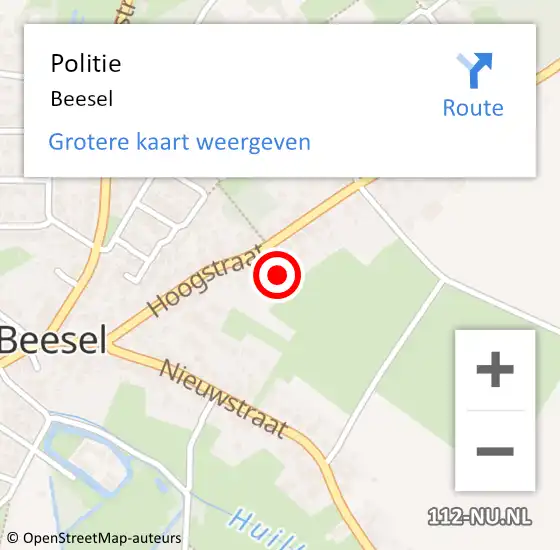 Locatie op kaart van de 112 melding: Politie Beesel op 3 april 2022 21:05