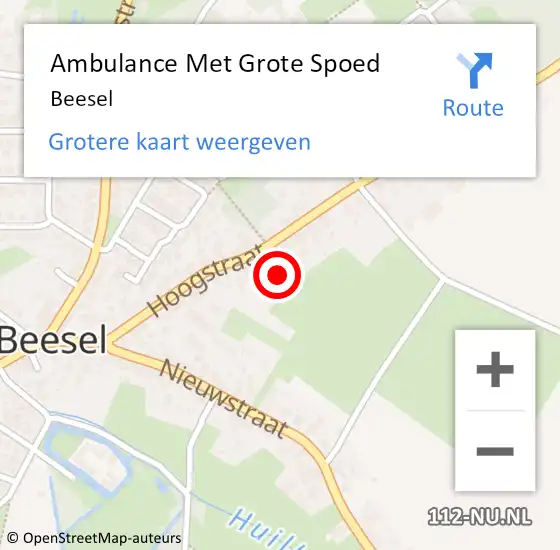 Locatie op kaart van de 112 melding: Ambulance Met Grote Spoed Naar Beesel op 3 april 2022 21:06