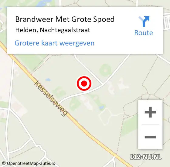 Locatie op kaart van de 112 melding: Brandweer Met Grote Spoed Naar Helden, Nachtegaalstraat op 3 april 2022 21:14