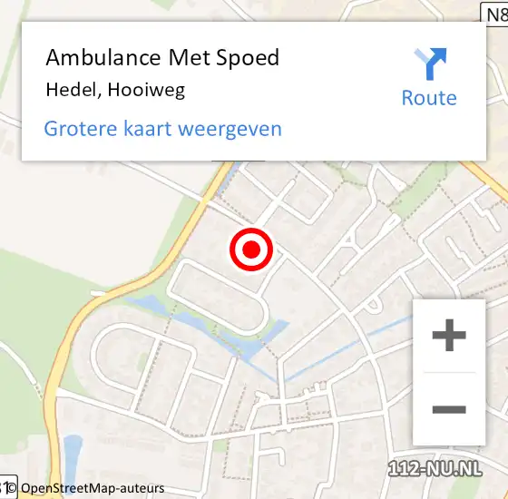 Locatie op kaart van de 112 melding: Ambulance Met Spoed Naar Hedel, Hooiweg op 3 april 2022 22:06